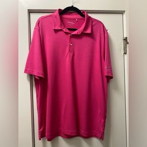 Walter Hagen Essentials Golf Polo, Large, Pink stripes